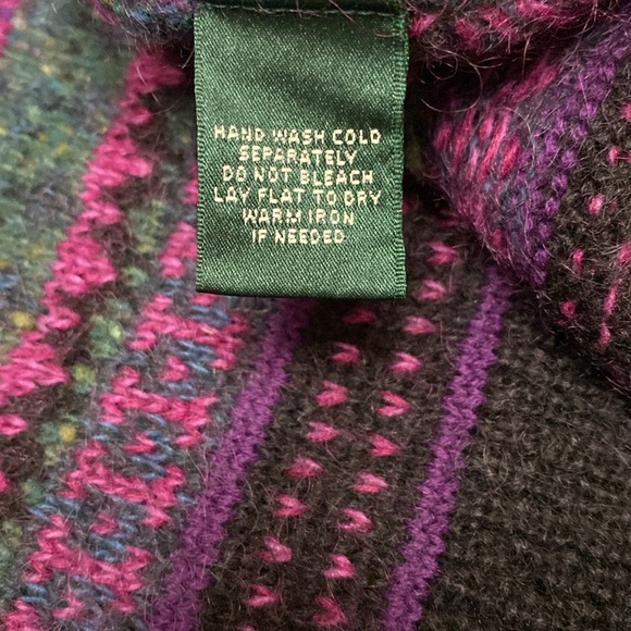 Ralph Lauren Aztec Fair Isle Shawl Collar Mid Length Cardigan Sweater - Picture 9 of 10